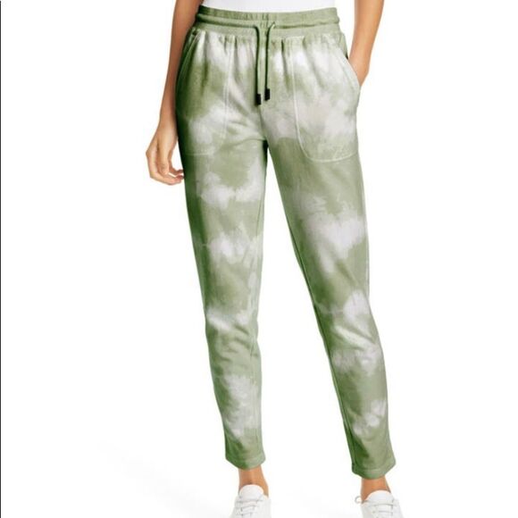 Nicole Miller muted olive tie dye drawstring joggers. New, with tags. Medium - Picture 1 of 6